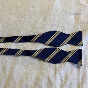 Blue and Gold 100% Silk Bowtie